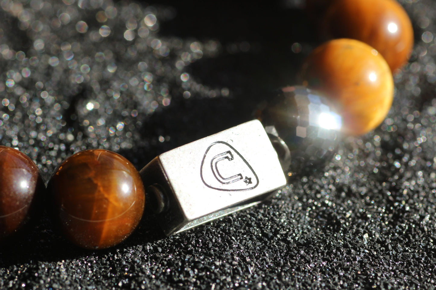 G Clef Black Moissanite - Sterling Silver - Beaded Bracelets - Handmade - The Cadence Company