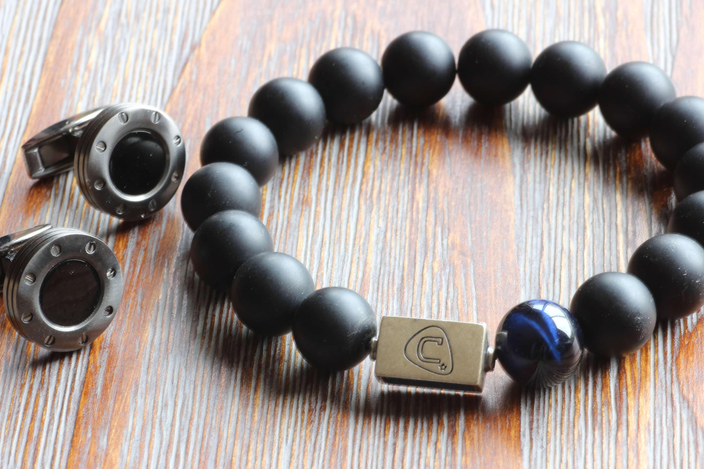 Thin Blue Line - Sterling Silver - Beaded Bracelets - Handmade - The Cadence Company