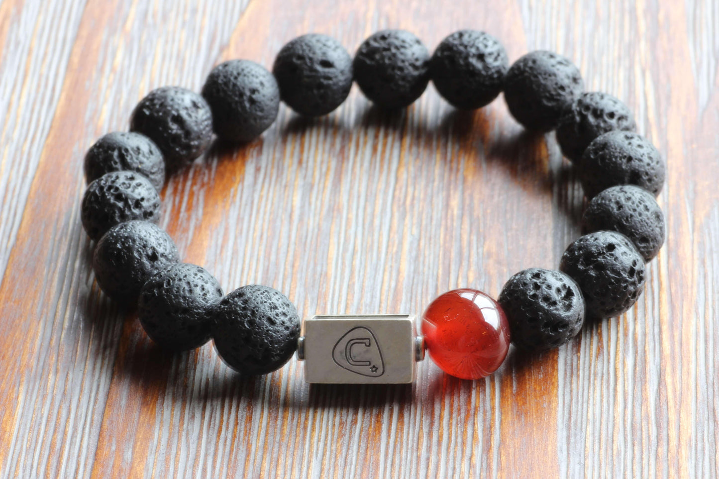 Thin Red Line - Sterling Silver - Beaded Bracelets - Handmade - The Cadence Company