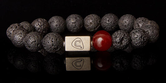 Thin Red Line - Sterling Silver - Beaded Bracelets - Handmade - The Cadence Company