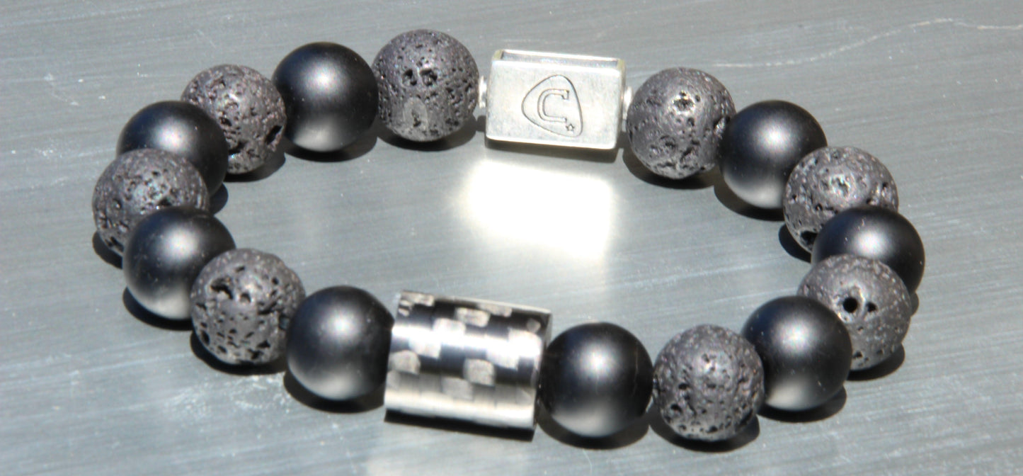Black Rhino - Sterling Silver - Beaded Bracelets - Handmade - The Cadence Company