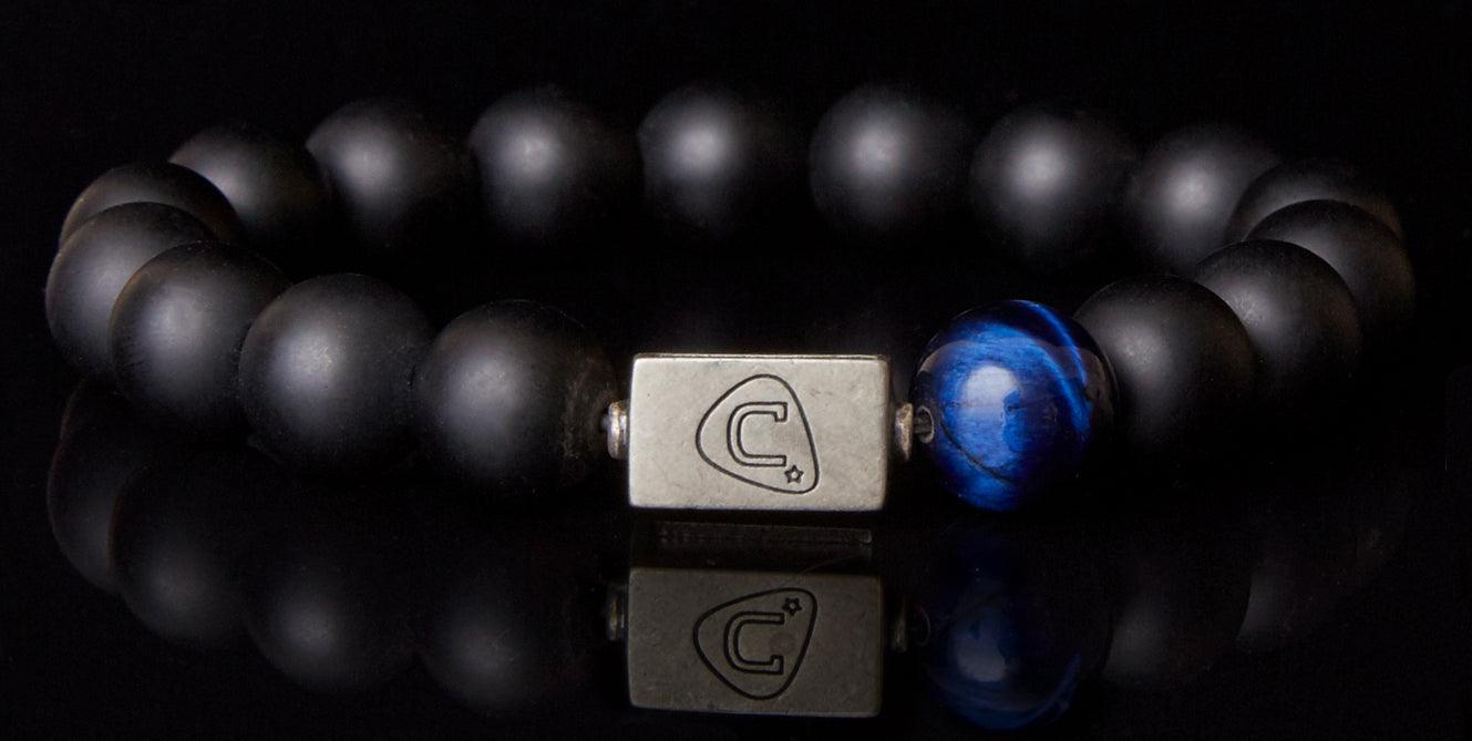 Thin Blue Line - Sterling Silver - Beaded Bracelets - Handmade - The Cadence Company